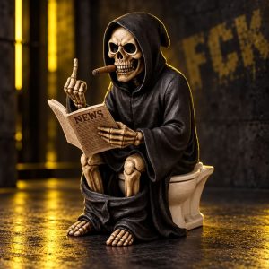 Statuette Fuck du Squelette aux Chiottes