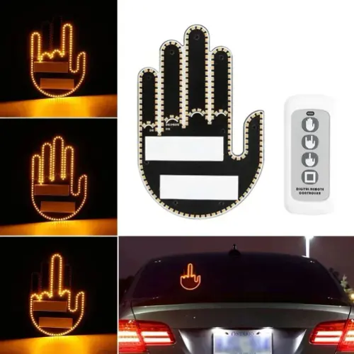 Doigt d’honneur lumineux pour voiture